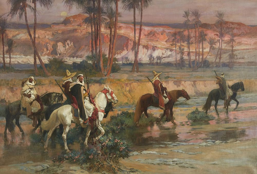 Fording the Stream, Algeria 1880s art print by Frederick Arthur Bridgman for $57.95 CAD