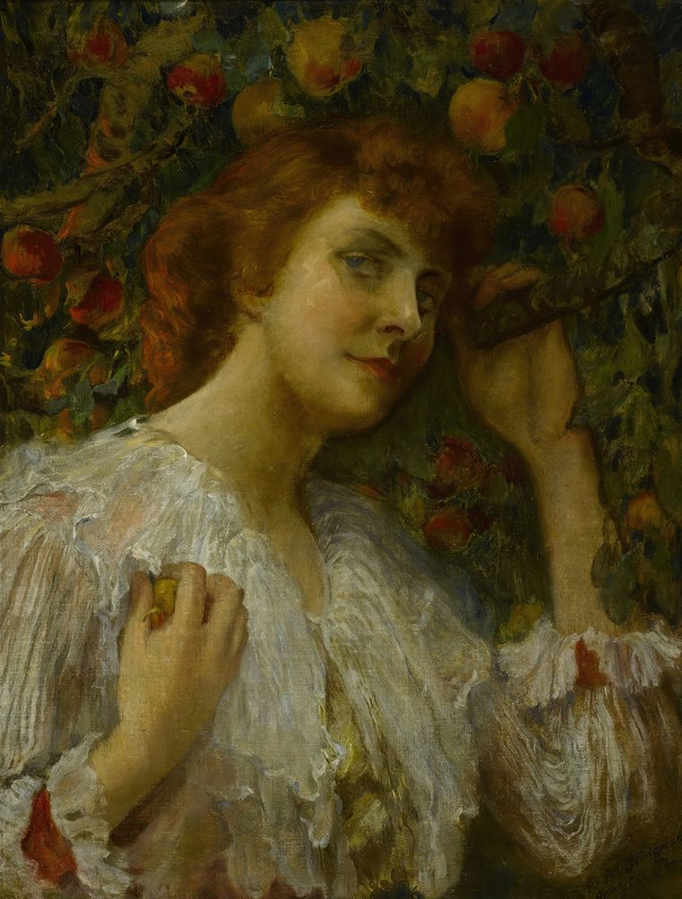 Lady with Peaches art print by Frederick Arthur Bridgman for $57.95 CAD