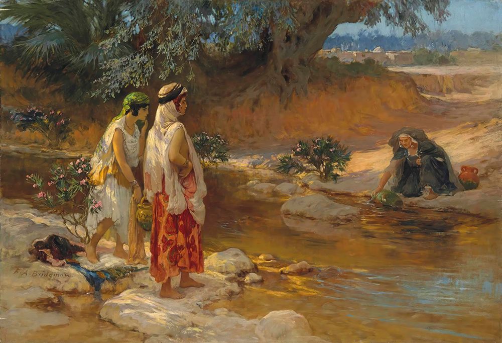 On the Banks of the Wadi art print by Frederick Arthur Bridgman for $57.95 CAD