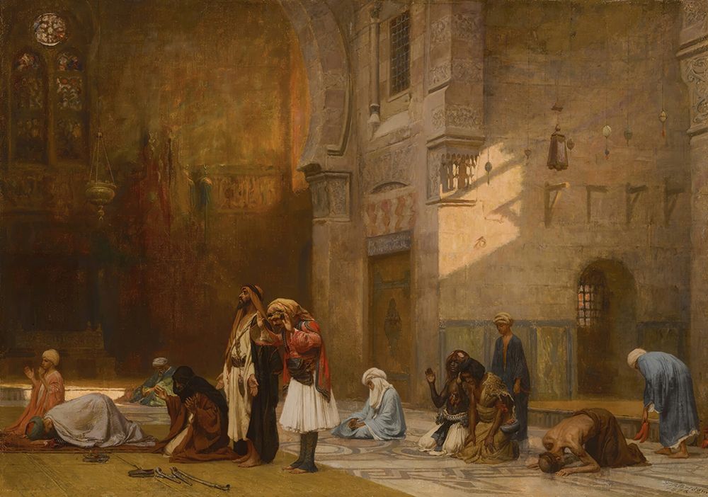 Prayer in the Mosque, Cairo 1876 art print by Frederick Arthur Bridgman for $57.95 CAD