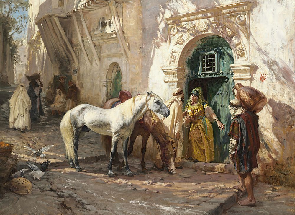 Scene taken in Morocco 1885 art print by Frederick Arthur Bridgman for $57.95 CAD