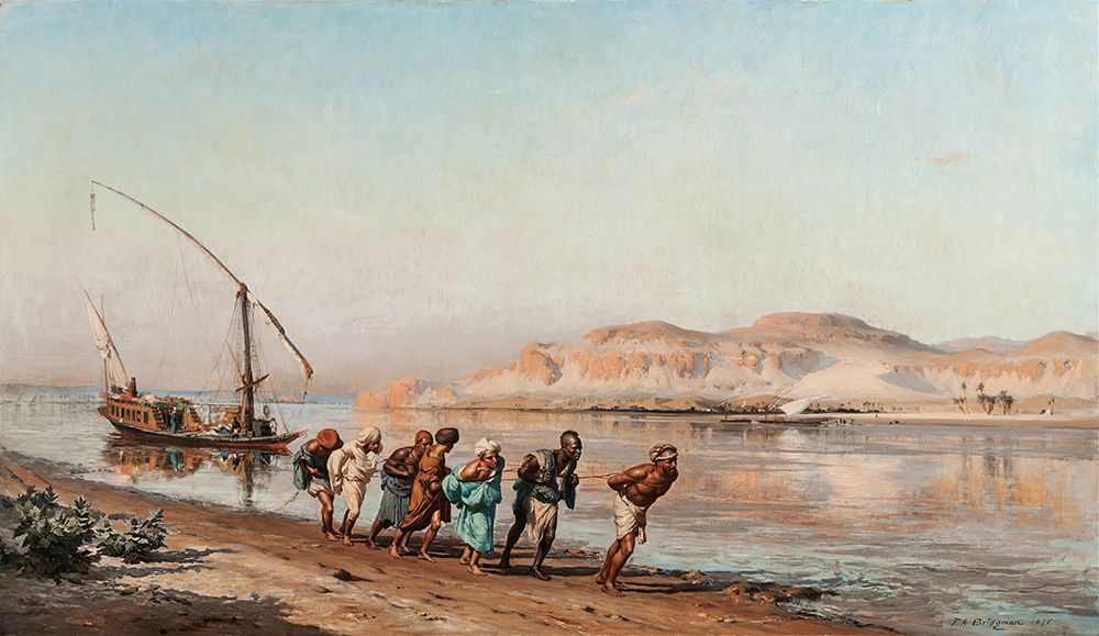 Towing On The Nile 1875 art print by Frederick Arthur Bridgman for $57.95 CAD