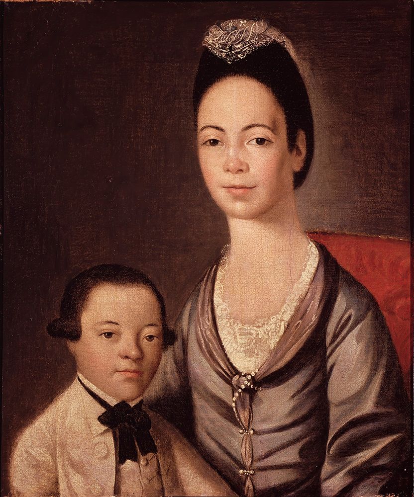 Mrs. Aaron Lopez and Her Son Joshua 1772 art print by Gilbert Stuart for $57.95 CAD