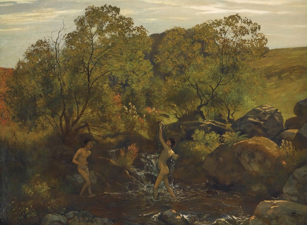 Bathing Boys 1879 art print by Hans Thoma for $57.95 CAD