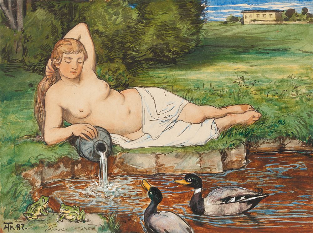 Nymph by a Brook 1887 art print by Hans Thoma for $57.95 CAD