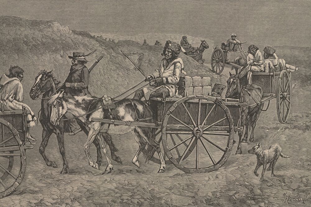 A fur train from the far north 1888 art print by Frederic Remington for $57.95 CAD