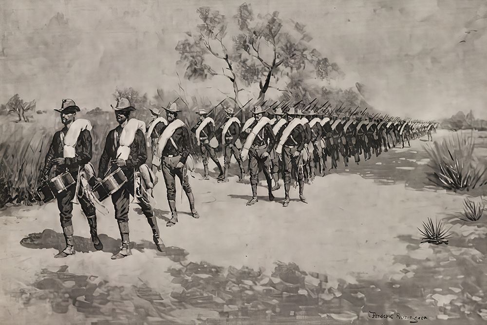 A practice march in Texas 1896 art print by Frederic Remington for $57.95 CAD
