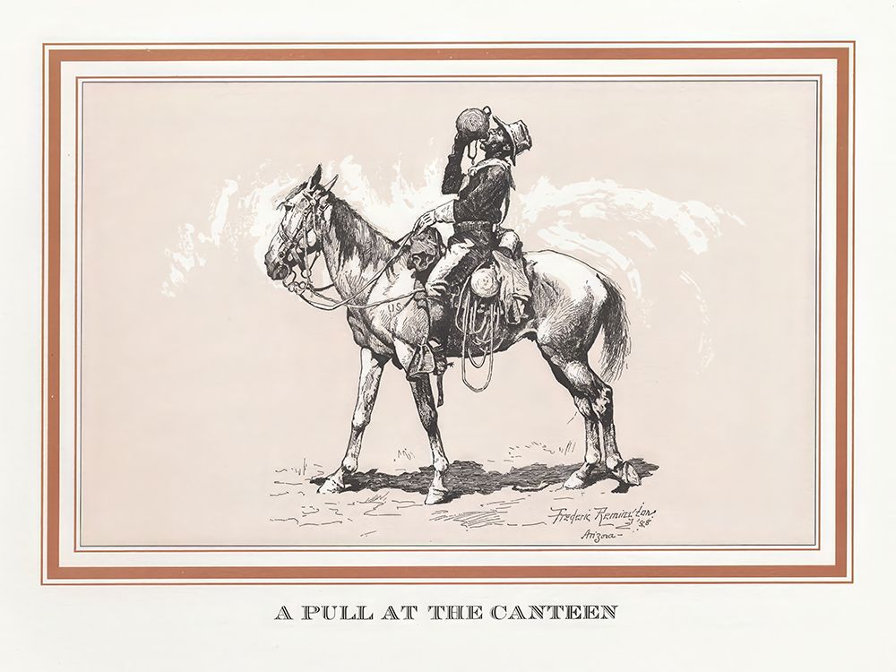 A pull at the canteen art print by Frederic Remington for $57.95 CAD