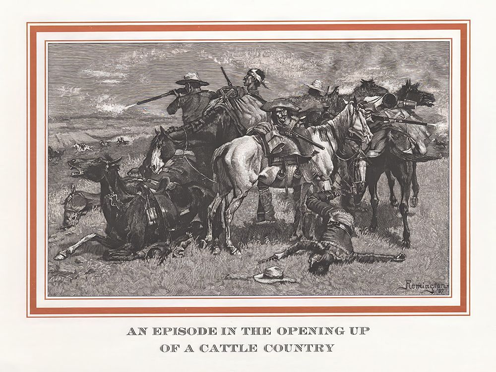 An episode in the opening up of a cattle country art print by Frederic Remington for $57.95 CAD