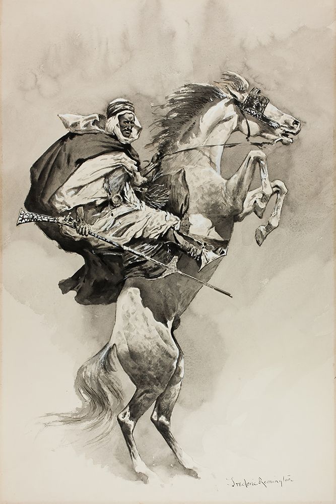 As They Threw their Animals Back upon their Haunches art print by Frederic Remington for $57.95 CAD