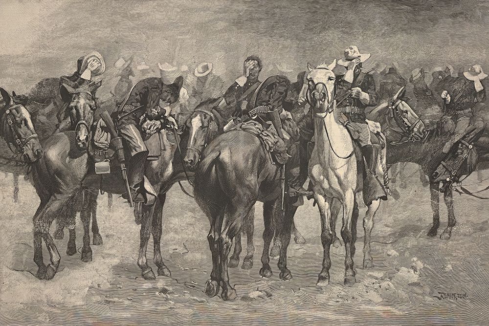Cavalry in an Arizona Sand storm 1880 art print by Frederic Remington for $57.95 CAD