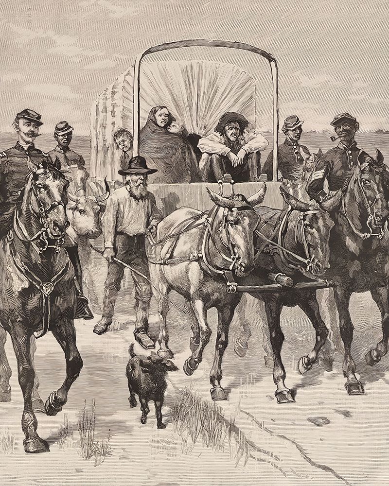 Ejecting an Oklahama boomer 1885 art print by Frederic Remington for $57.95 CAD
