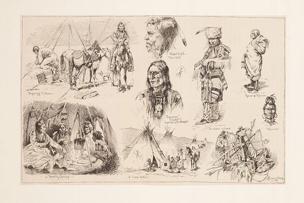 In the lodges of the Blackfeet Indians 1887 art print by Frederic Remington for $57.95 CAD