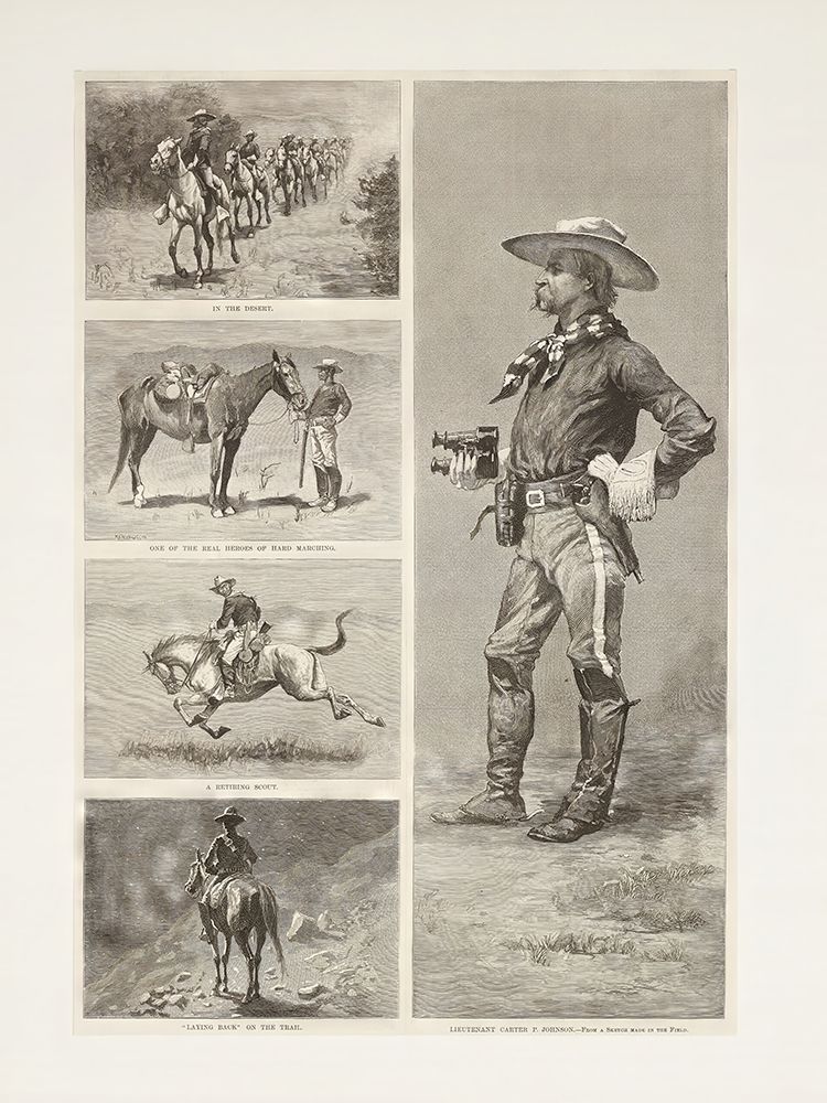 Lieutenant Johnson and the Tenth United States Cavalry in Arizona 1888 art print by Frederic Remington for $57.95 CAD
