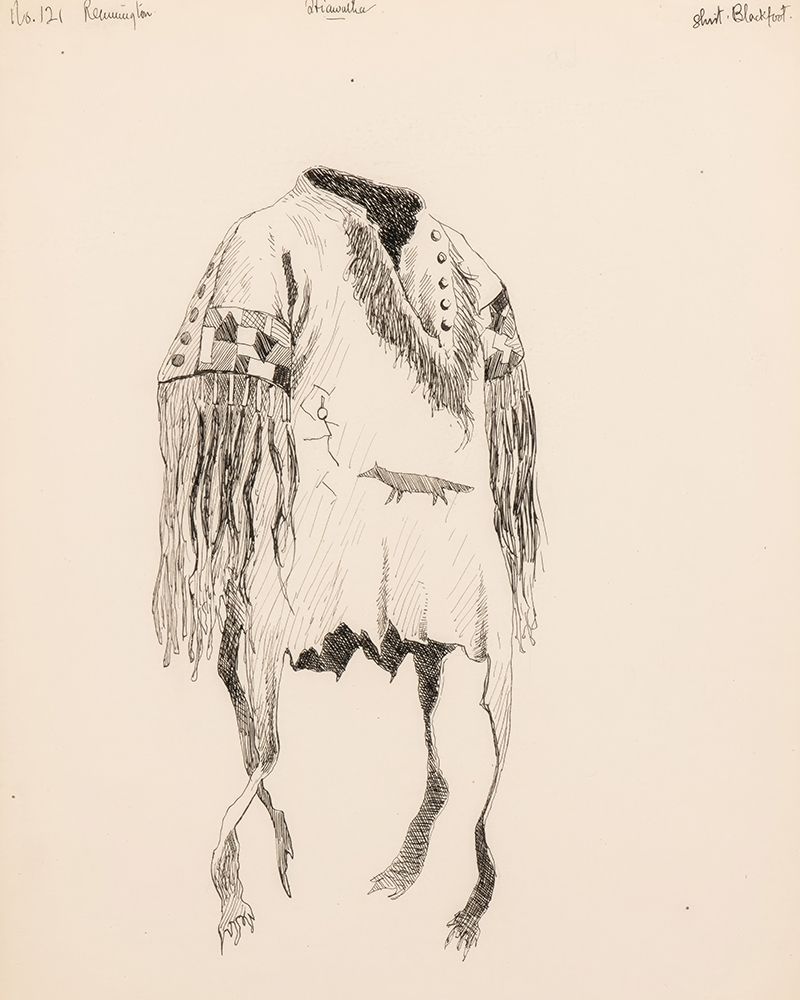 Shirt Blackfoot, Illustration for The Song of Hiawatha 1889 art print by Frederic Remington for $57.95 CAD