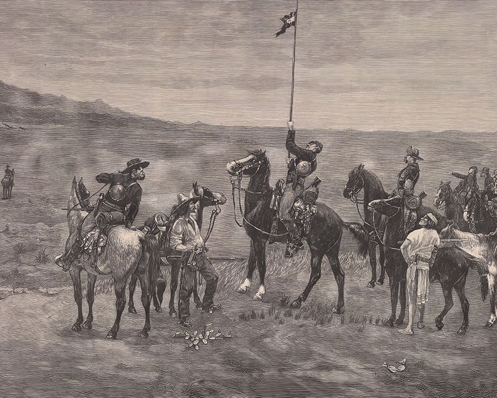 Signaling the main command 1886 Harpers Image art print by Frederic Remington for $57.95 CAD