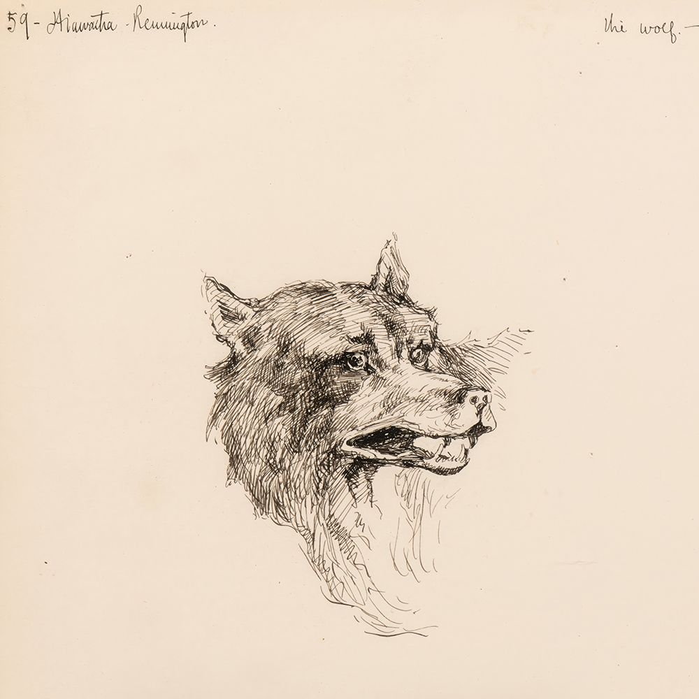 The Wolf, Illustration for The Song of Hiawatha 1889 art print by Frederic Remington for $57.95 CAD