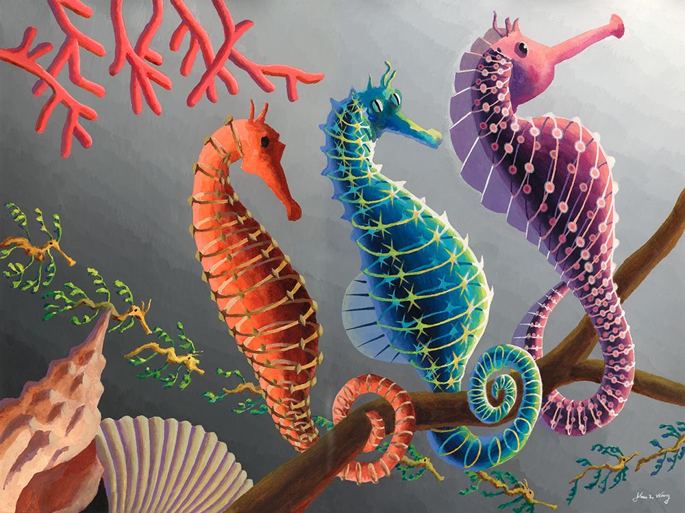 Three Seahorses art print by John Z. Wang for $57.95 CAD