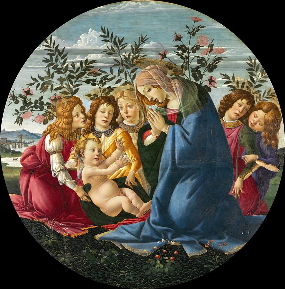 Madonna Adoring the Child with Five Angels ca 1485 art print by Sandro Botticelli for $57.95 CAD