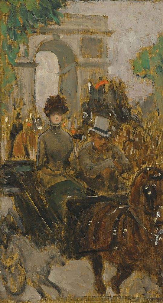 Carriage on the Avenue du Bois, Paris art print by James Tissot for $57.95 CAD