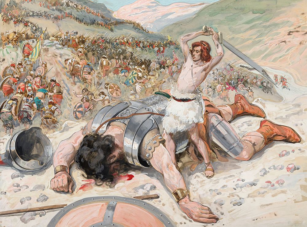 David Cuts Off the Head of Goliath art print by James Tissot for $57.95 CAD