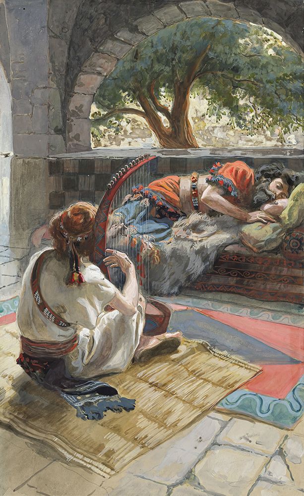 David Plays the Harp Before Saul art print by James Tissot for $57.95 CAD
