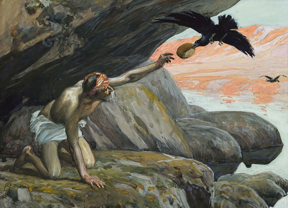 Elijah Fed by the Ravens art print by James Tissot for $57.95 CAD