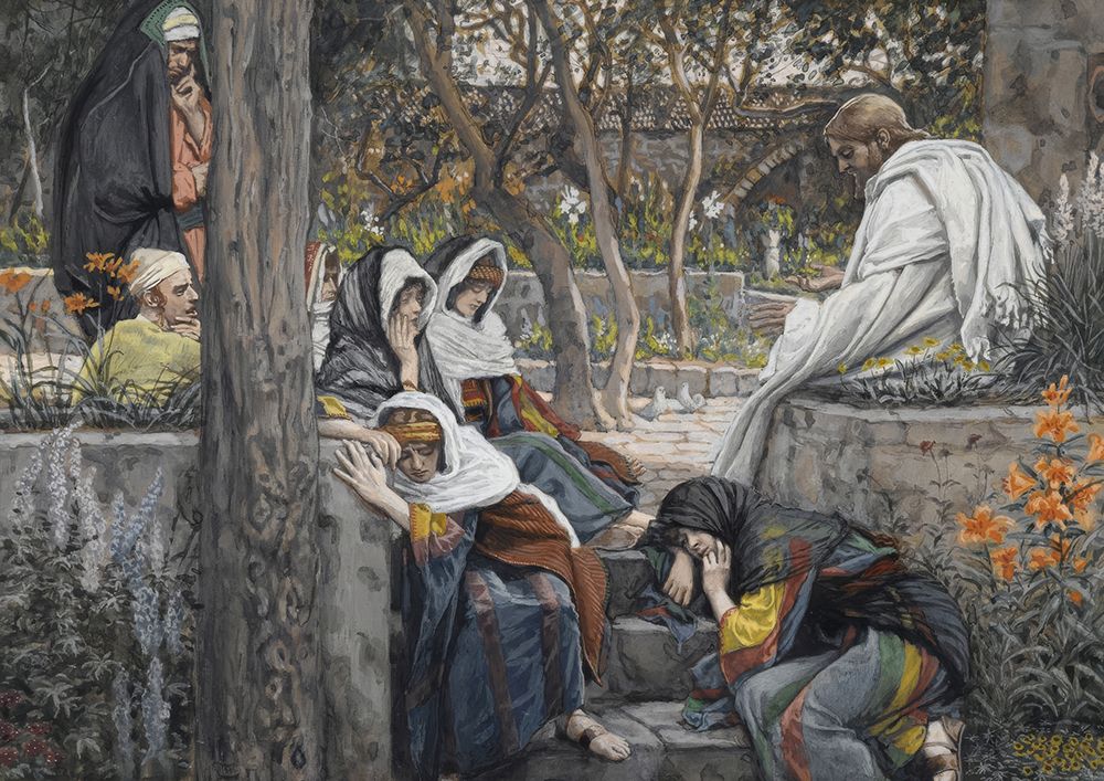 Jesus, Mary Magdalene, and Martha at Bethany art print by James Tissot for $57.95 CAD