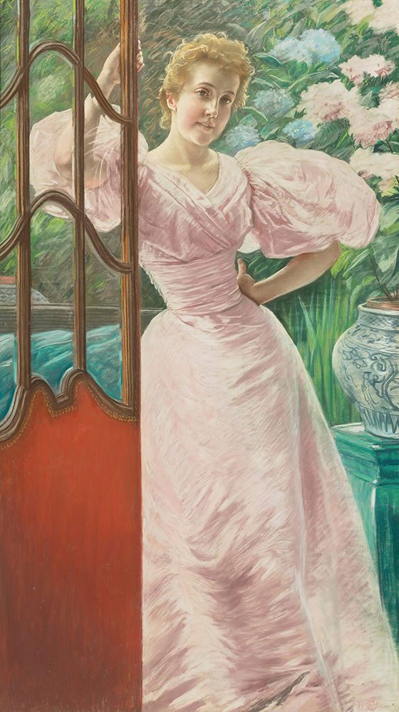 Portrait of A Young Woman In A Conservatory 1895 art print by James Tissot for $57.95 CAD