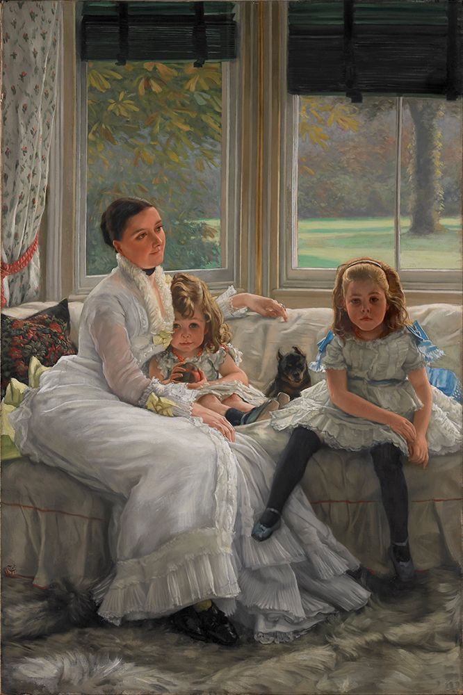 Portrait Of Mrs Catherine Smith Gill And Two Of Her Children art print by James Tissot for $57.95 CAD