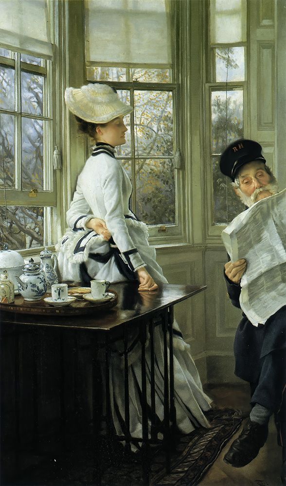 Reading the News 1874 art print by James Tissot for $57.95 CAD