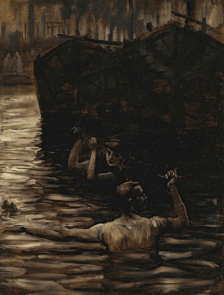Renee and Reverchon Swimming in the Seine ca 1881 art print by James Tissot for $57.95 CAD