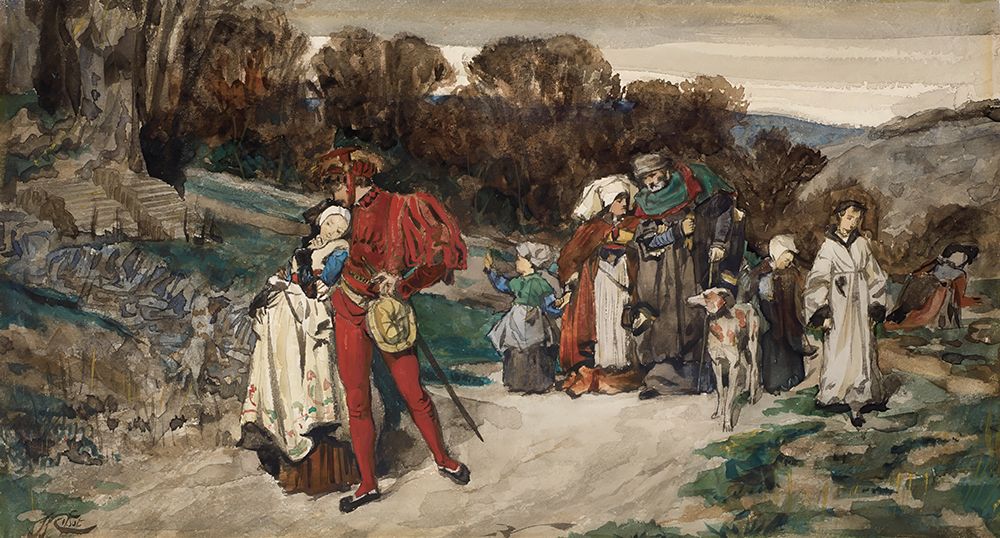 The departure of the fiance art print by James Tissot for $57.95 CAD