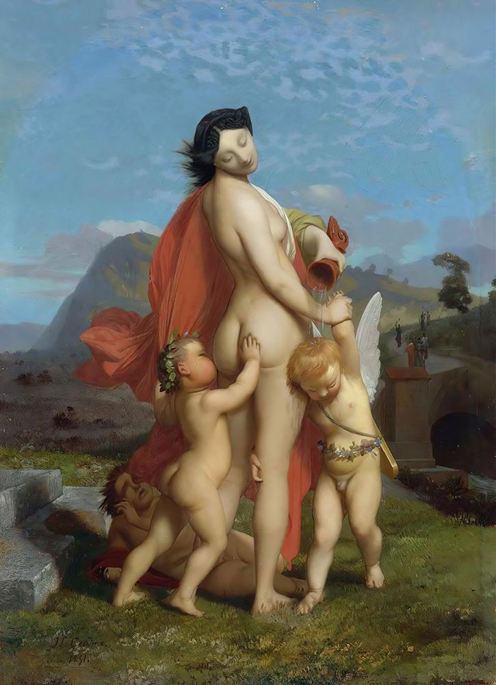 A Young Nymph Teased By Putti 1851 art print by Jean-Leon Gerome for $57.95 CAD