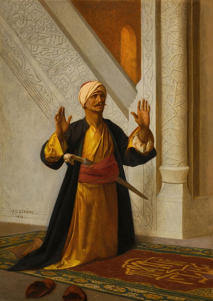 At Prayer 1858 art print by Jean-Leon Gerome for $57.95 CAD
