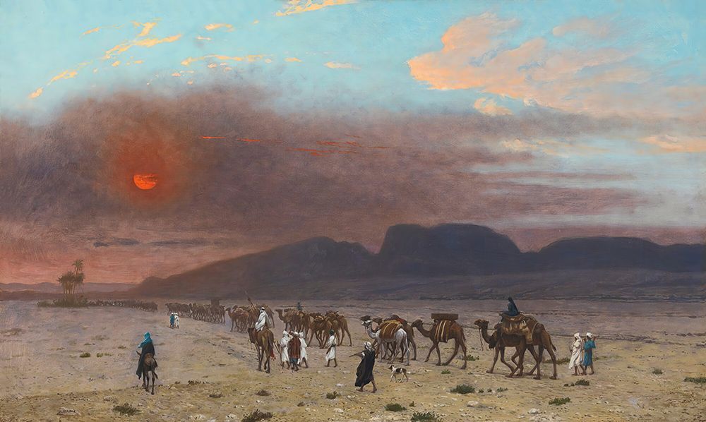 Caravane Dans Le Desert art print by Jean-Leon Gerome for $57.95 CAD