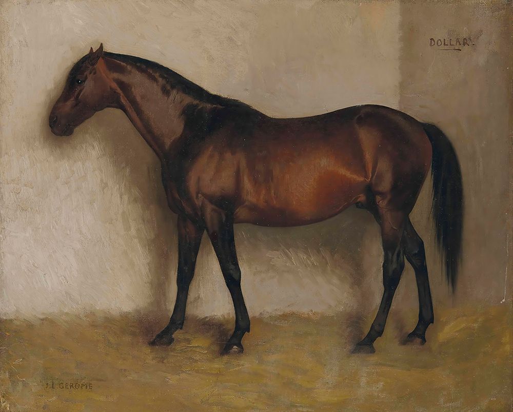 Dollar, a Bay Hunter in a loose Box art print by Jean-Leon Gerome for $57.95 CAD