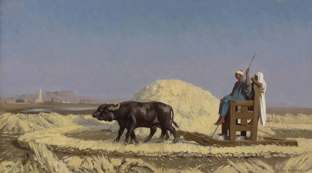 Egyptian Grain-Cutters art print by Jean-Leon Gerome for $57.95 CAD