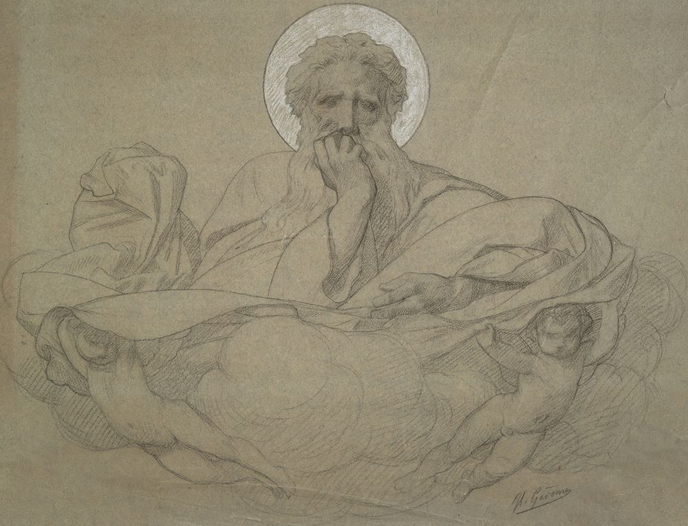 God the Father Supported by Angels art print by Jean-Leon Gerome for $57.95 CAD