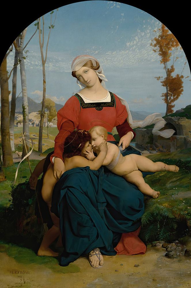 La Vierge, Lenfant Jesus Et Saint Jean 1848 art print by Jean-Leon Gerome for $57.95 CAD