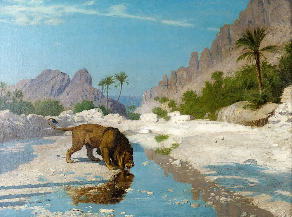 Lion in the Desert 1885 art print by Jean-Leon Gerome for $57.95 CAD