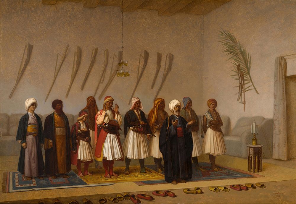 Prayer in the House of the Arnaut Chief 1857 art print by Jean-Leon Gerome for $57.95 CAD