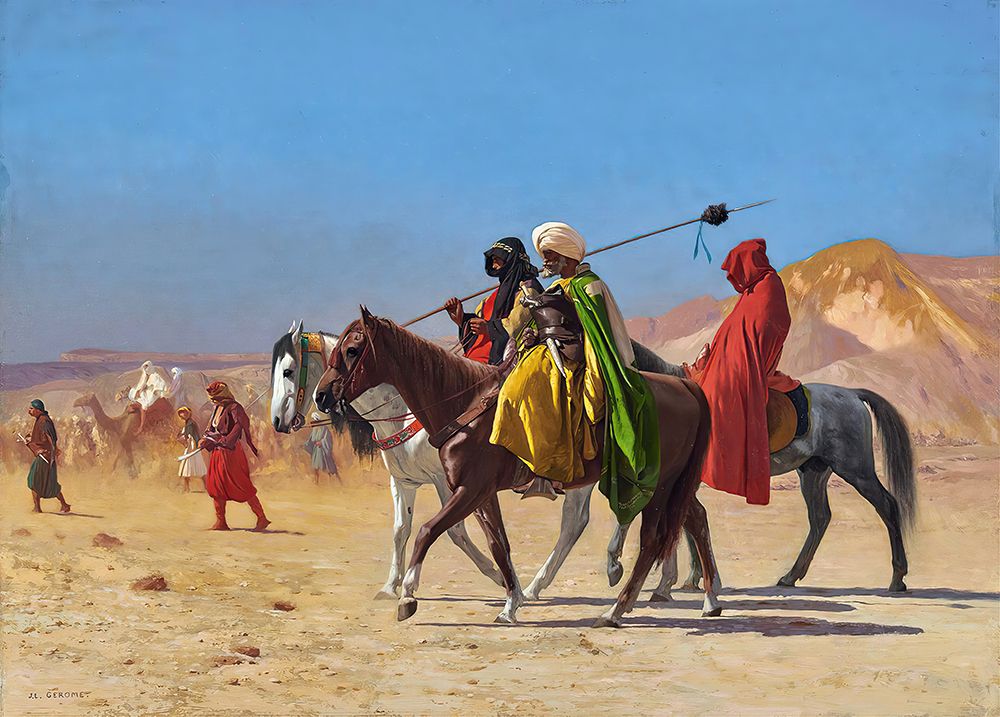 Riders Crossing the Desert 1870 art print by Jean-Leon Gerome for $57.95 CAD