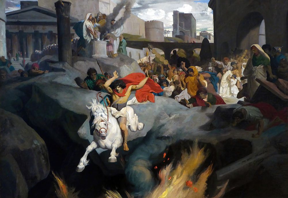 The Leap of Marcus Curtius 1850 art print by Jean-Leon Gerome for $57.95 CAD