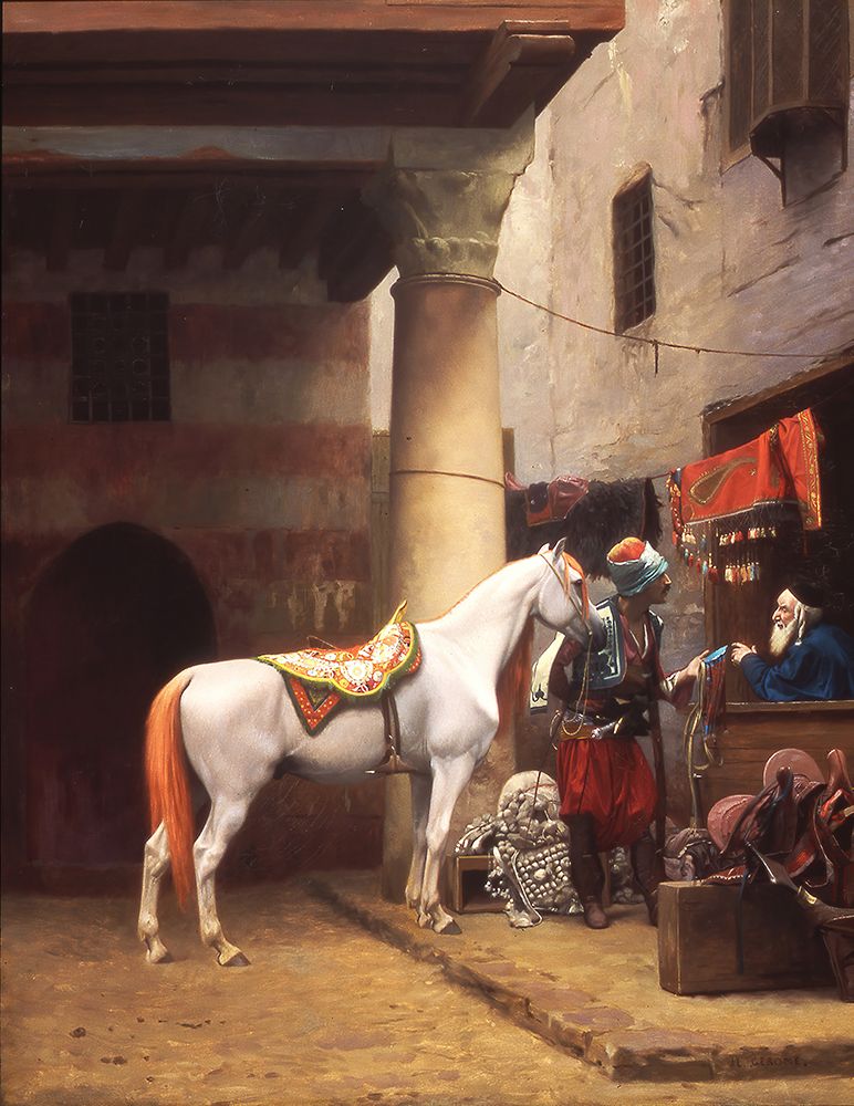 The Saddle Bazaar, Cairo 1883 art print by Jean-Leon Gerome for $57.95 CAD