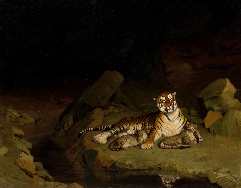 Tiger and Cubs 1884 art print by Jean-Leon Gerome for $57.95 CAD