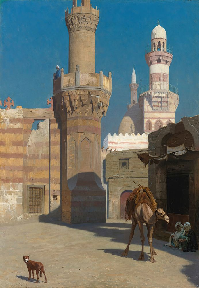 Une Journee Chaude Au Caire Devant La Mosquee art print by Jean-Leon Gerome for $57.95 CAD