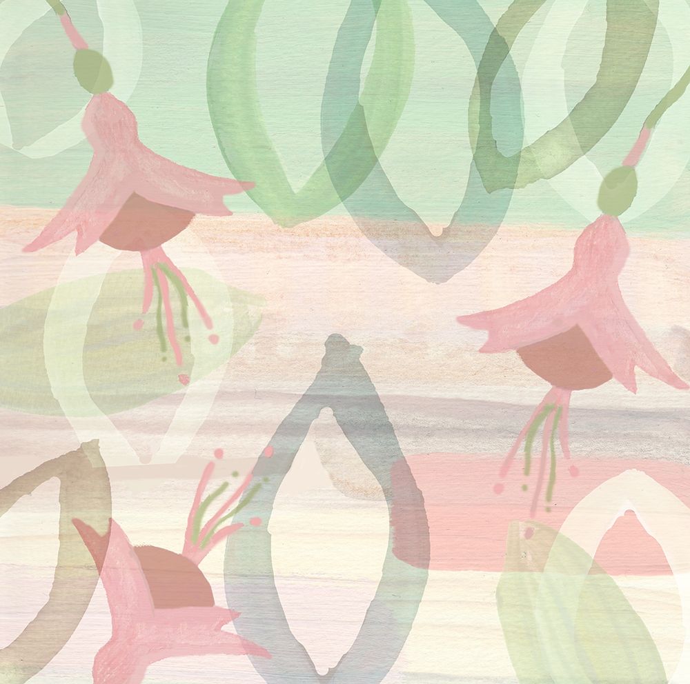 Blush and Mint Dancing Flowers art print by Flora Kouta for $57.95 CAD