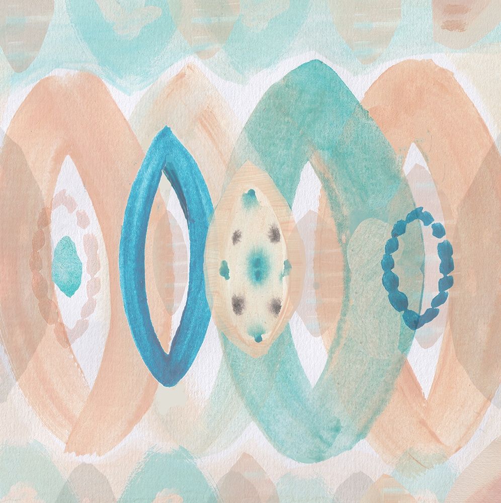 Peach Blue Ellipses art print by Flora Kouta for $57.95 CAD