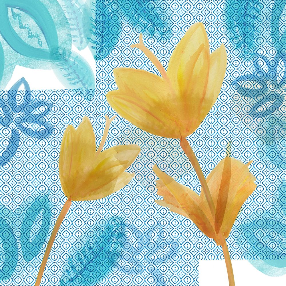 Yellow Indigo Flowers II art print by Flora Kouta for $57.95 CAD